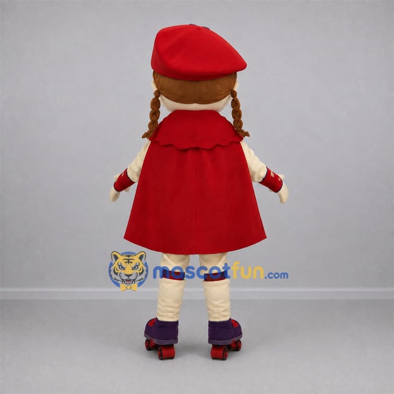 Custom Red and Purple Superhero Girl Mascot Costume Adult Full Body Suit for Birthday Parties