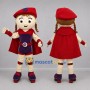 Custom Red and Purple Superhero Girl Mascot Costume Adult Full Body Suit for Birthday Parties