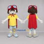 Custom Yellow and Red Superhero Boy Mascot Costume Adult Full Body Suit for Birthday Parties