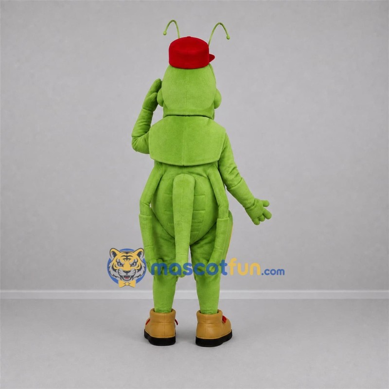 Custom Green and Red Grasshopper Mascot Costume Adult Full Body Suit for Science Events Custom Green and Red Grasshopper Mascot Costume Adult Full Body Suit for Science Events