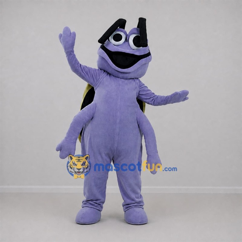Custom Lavender and Black Beetle Mascot Costume Adult Full Body Suit for Science Events Custom Lavender and Black Beetle Mascot Costume Adult Full Body Suit for Science Events