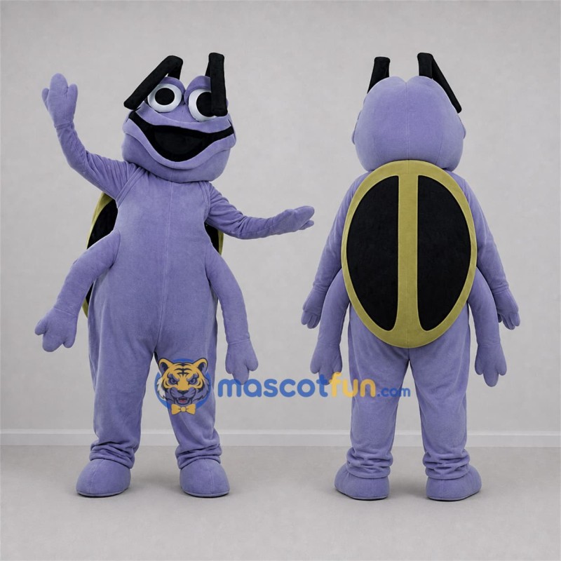 Custom Lavender and Black Beetle Mascot Costume Adult Full Body Suit for Science Events Custom Lavender and Black Beetle Mascot Costume Adult Full Body Suit for Science Events
