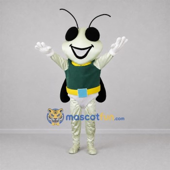 Custom Cream and Green Insect Mascot Costume Adult Full Body Suit for Science Events
