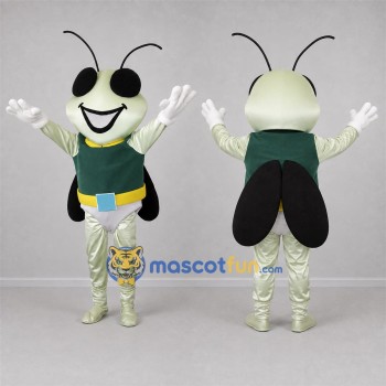 Custom Cream and Green Insect Mascot Costume Adult Full Body Suit for Science Events