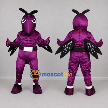 Custom Purple and Black Wasp Mascot Costume Adult Full Body Suit for Sports Events