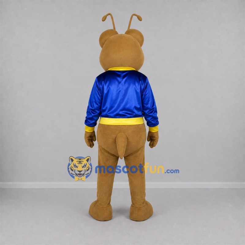 Custom Tan and Blue Ant Mascot Costume Adult Full Body Suit for School Events Custom Tan and Blue Ant Mascot Costume Adult Full Body Suit for School Events
