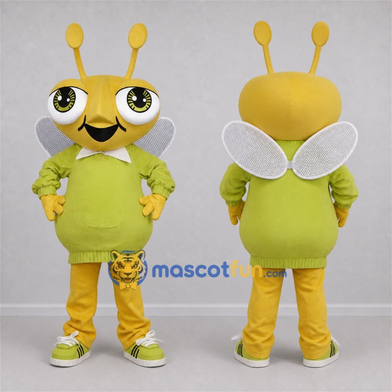 Custom Yellow and Green Butterfly Mascot Costume Adult Full Body Suit for Garden Events Custom Yellow and Green Butterfly Mascot Costume Adult Full Body Suit for Garden Events