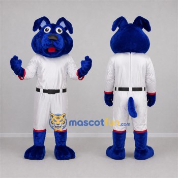 Custom Blue and White Astronaut Dog Mascot Costume Adult Full Body Suit for Space Events