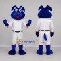 Custom Blue and White Astronaut Dog Mascot Costume Adult Full Body Suit for Space Events