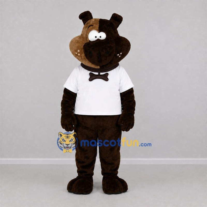 Custom Brown and White Dog Mascot Costume Adult Full Body Suit for School Events Custom Brown and White Dog Mascot Costume Adult Full Body Suit for School Events