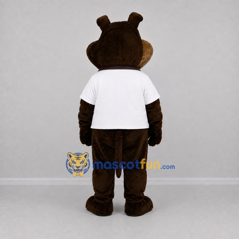 Custom Brown and White Dog Mascot Costume Adult Full Body Suit for School Events Custom Brown and White Dog Mascot Costume Adult Full Body Suit for School Events