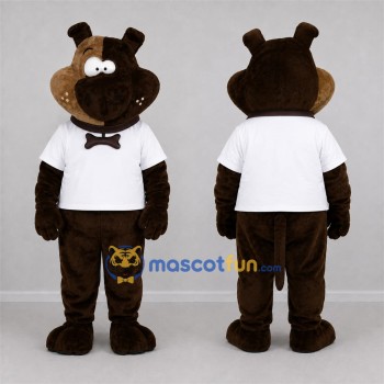 Custom Brown and White Dog Mascot Costume Adult Full Body Suit for School Events