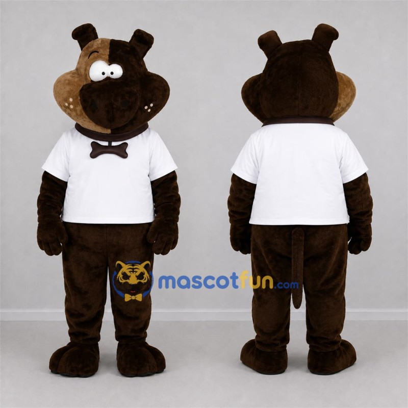 Custom Brown and White Dog Mascot Costume Adult Full Body Suit for School Events Custom Brown and White Dog Mascot Costume Adult Full Body Suit for School Events