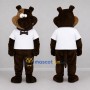 Custom Brown and White Dog Mascot Costume Adult Full Body Suit for School Events
