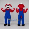 Custom Red and Blue Nurse Dog Mascot Costume Adult Full Body Suit for Health Events