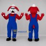 Custom Red and Blue Nurse Dog Mascot Costume Adult Full Body Suit for Health Events