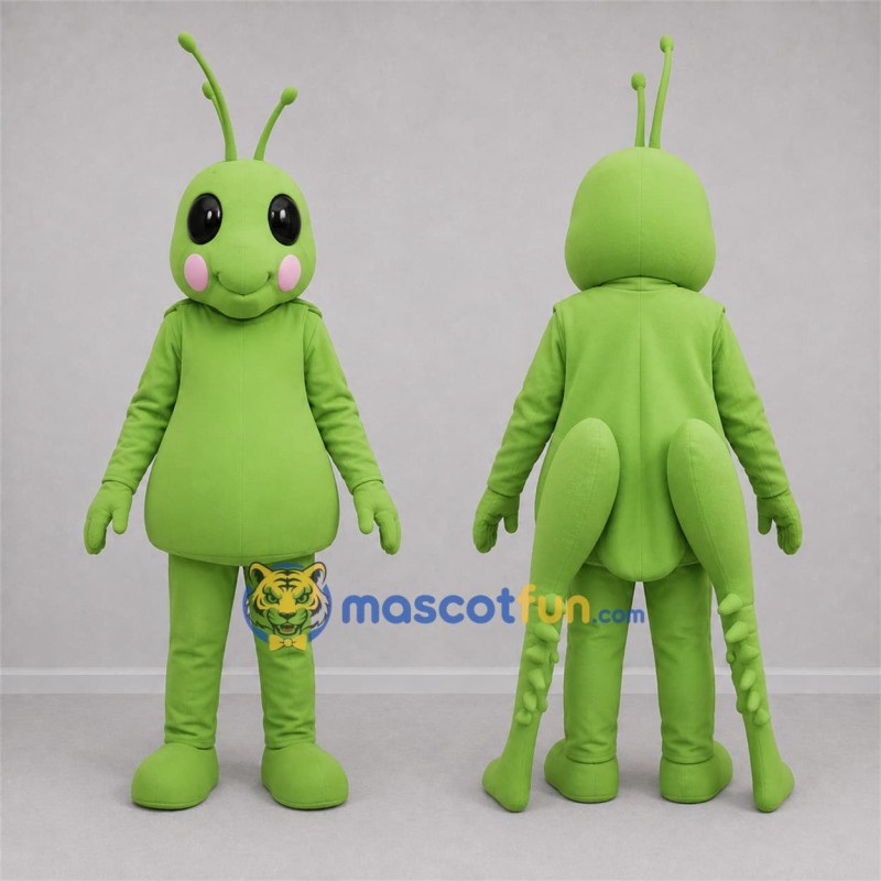 Custom Lime Green Grasshopper Mascot Costume Adult Full Body Suit for Science Events Custom Lime Green Grasshopper Mascot Costume Adult Full Body Suit for Science Events