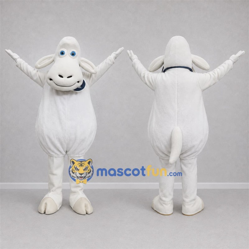 Custom White Sheep Mascot Costume Adult Full Body Suit for Farm Events Custom White Sheep Mascot Costume Adult Full Body Suit for Farm Events
