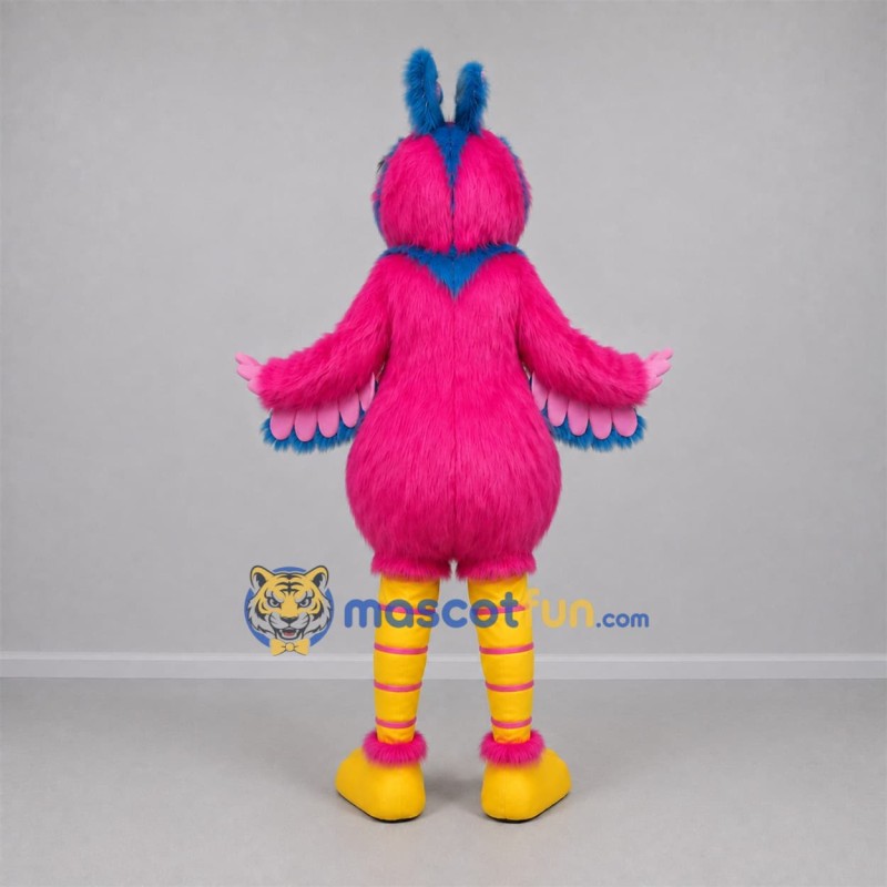 Custom Pink and Blue Tropical Bird Mascot Costume Adult Full Body Suit for Summer Events Custom Pink and Blue Tropical Bird Mascot Costume Adult Full Body Suit for Summer Events