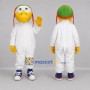 Custom White and Green Aviator Bird Mascot Costume Adult Full Body Suit for Aviation Events