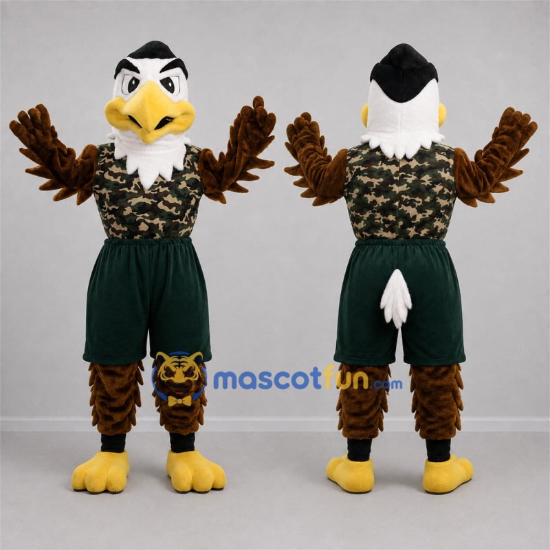Custom Brown and Green Eagle Mascot Costume Adult Full Body Suit for Sports Events Custom Brown and Green Eagle Mascot Costume Adult Full Body Suit for Sports Events