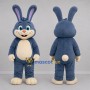 Custom Blue Gray and Cream Rabbit Mascot Costume Adult Full Body Suit for Easter Events