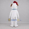Custom White and Red Christmas Dog Mascot Costume Adult Full Body Suit for Christmas Events Custom White and Red Christmas Dog Mascot Costume Adult Full Body Suit for Christmas Events