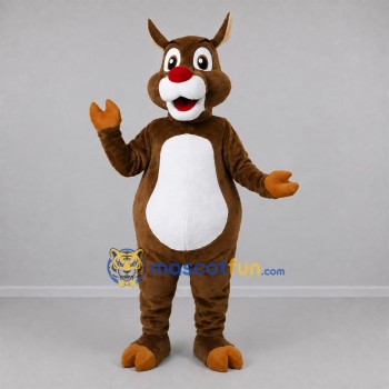 Custom Brown and Red Reindeer Mascot Costume Adult Full Body Suit for Christmas Events Custom Brown and Red Reindeer Mascot Costume Adult Full Body Suit for Christmas Events