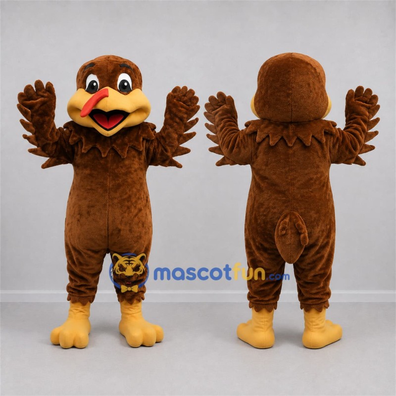 Custom Brown Turkey Mascot Costume Adult Full Body Suit for Thanksgiving Events