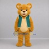 Custom Tan and Green Teddy Bear Mascot Costume Adult Full Body Suit for School Events Custom Tan and Green Teddy Bear Mascot Costume Adult Full Body Suit for School Events