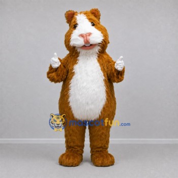 Custom Golden Brown and White Hamster Mascot Costume Adult Full Body Suit for Pet Events