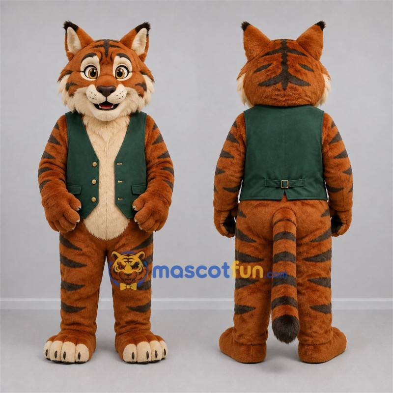 Custom Orange and Green Tiger Mascot Costume Adult Full Body Suit for Storytelling Events Custom Orange and Green Tiger Mascot Costume Adult Full Body Suit for Storytelling Events