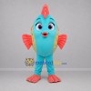 Custom Turquoise and Coral Fish Mascot Costume Adult Full Body Suit for Ocean Events Custom Turquoise and Coral Fish Mascot Costume Adult Full Body Suit for Ocean Events