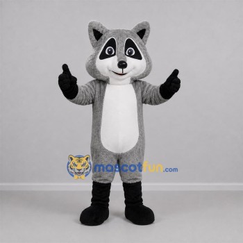 Custom Gray and Black Raccoon Mascot Costume Adult Full Body Suit for Nature Events Custom Gray and Black Raccoon Mascot Costume Adult Full Body Suit for Nature Events