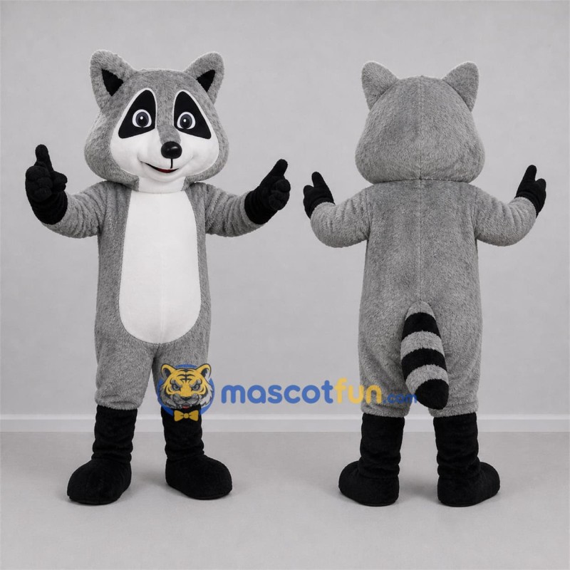 Custom Gray and Black Raccoon Mascot Costume Adult Full Body Suit for Nature Events