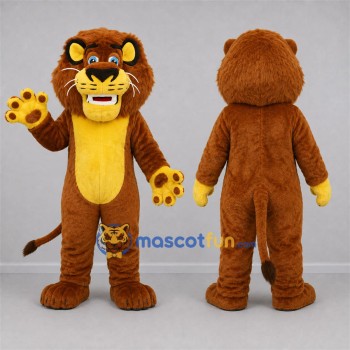Custom Brown and Yellow Lion Mascot Costume Adult Full Body Suit for Wildlife Events