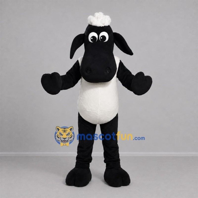 Custom Black and White Sheep Mascot Costume Adult Full Body Suit for Farm Events Custom Black and White Sheep Mascot Costume Adult Full Body Suit for Farm Events