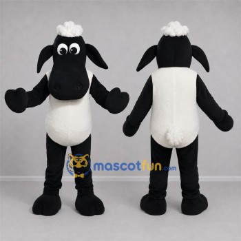 Custom Black and White Sheep Mascot Costume Adult Full Body Suit for Farm Events