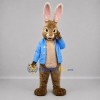 Custom Brown and Blue Rabbit Mascot Costume Adult Full Body Suit for Easter Events Custom Brown and Blue Rabbit Mascot Costume Adult Full Body Suit for Easter Events