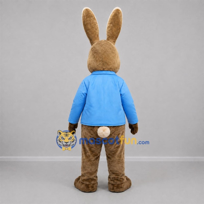 Custom Brown and Blue Rabbit Mascot Costume Adult Full Body Suit for Easter Events Custom Brown and Blue Rabbit Mascot Costume Adult Full Body Suit for Easter Events
