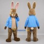 Custom Brown and Blue Rabbit Mascot Costume Adult Full Body Suit for Easter Events