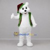 Custom White and Green Christmas Bear Mascot Costume Adult Full Body Suit for Christmas Events Custom White and Green Christmas Bear Mascot Costume Adult Full Body Suit for Christmas Events
