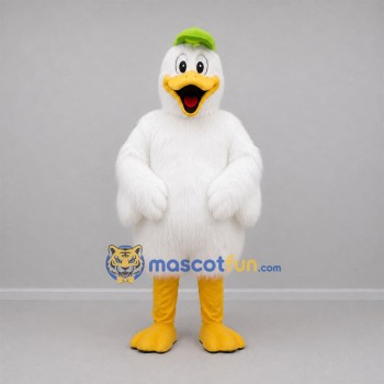 Custom White and Yellow Duck Mascot Costume Adult Full Body Suit for Farm Events
