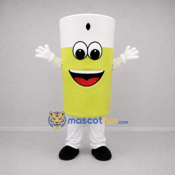 Custom Yellow and White Drink Glass Mascot Costume Adult Full Body Suit for Food Festivals Custom Yellow and White Drink Glass Mascot Costume Adult Full Body Suit for Food Festivals