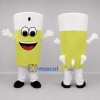 Custom Yellow and White Drink Glass Mascot Costume Adult Full Body Suit for Food Festivals