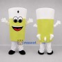 Custom Yellow and White Drink Glass Mascot Costume Adult Full Body Suit for Food Festivals