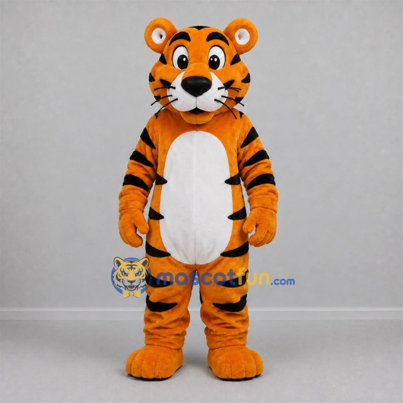 Custom Orange and Black Tiger Mascot Costume Adult Full Body Suit for Wildlife Events Custom Orange and Black Tiger Mascot Costume Adult Full Body Suit for Wildlife Events