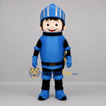 Custom Blue and Black Knight Mascot Costume Adult Full Body Suit for Medieval Events