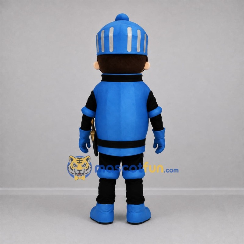 Custom Blue and Black Knight Mascot Costume Adult Full Body Suit for Medieval Events Custom Blue and Black Knight Mascot Costume Adult Full Body Suit for Medieval Events