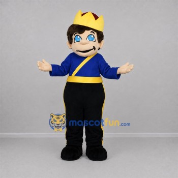 Custom Blue and Gold King Mascot Costume Adult Full Body Suit for Storytelling Events